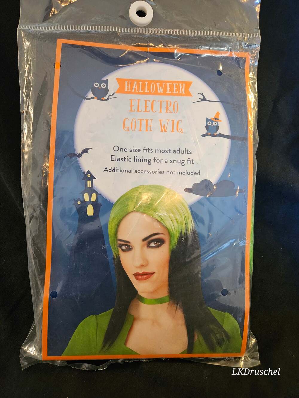 Electro Goth Green Black Halloween Wig Adult